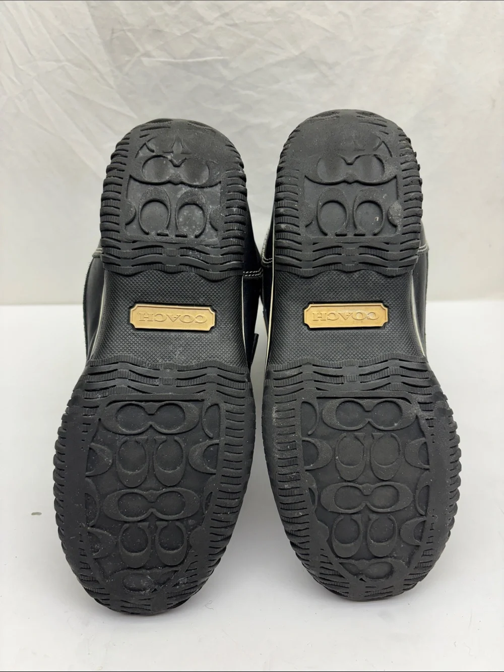 COACH Shaine Women’s Black Signature Lace-Up Winter Boots, SZ 6 B, box 75